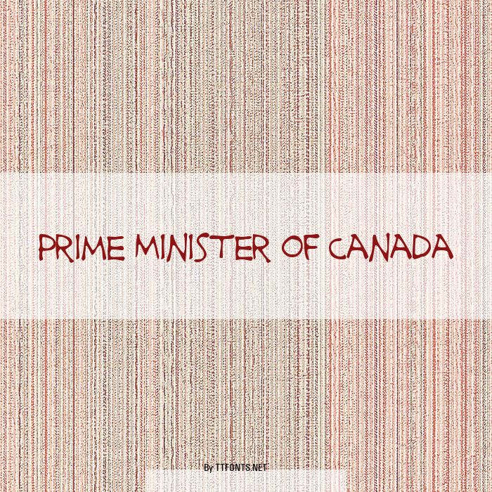 Prime Minister of Canada example